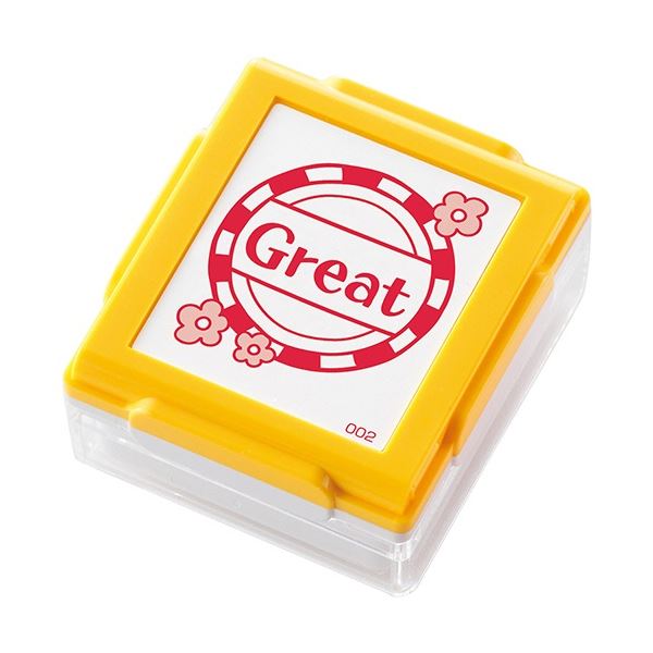 【商品名】 (まとめ) シヤチハタ いいね！スタンプくん イエロー Great PEW-A1-R-02 1個 【×5セット】 【ジャンル・特徴】 テストの答案用紙や宿題への評価にポン！ [ PEW-A