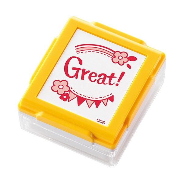 【商品名】 (まとめ) シヤチハタ いいね！スタンプくん イエロー Great PEW-A1-R-06 1個 【×5セット】 【ジャンル・特徴】 テストの答案用紙や宿題への評価にポン！ [ PEW-A