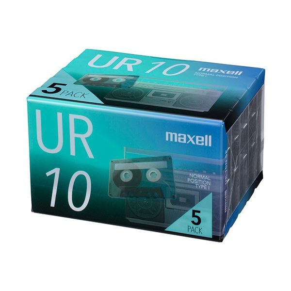 (まとめ) マクセル 音楽用カセットテープ「UR」 10分 UR-10N5P 1パック(5巻) 〔×5セット〕〔代引不可〕