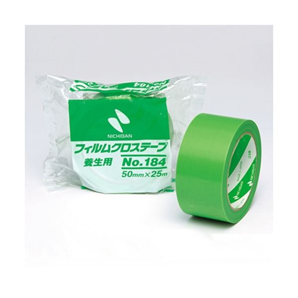 【商品名】 (まとめ) ニチバン フィルムクロステープ No.184 養生用 50mm×25m 184-50 1巻 【×5セット】 【ジャンル・特徴】 手切れ性が良く、まっすぐ切れる。のり残りしにくい
