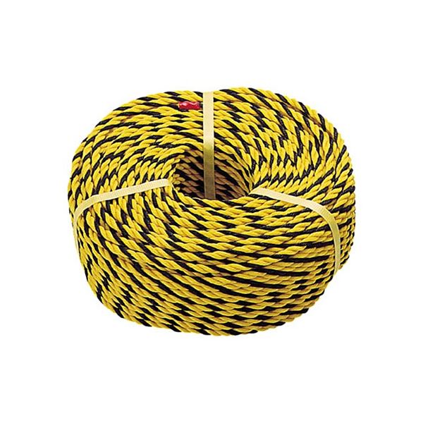 【商品名】 TRUSCO 標識ロープ 3つ打 線径10mm×長さ200m R-12200T 1巻 【ジャンル・特徴】 黄/黒のトラタイプ [ R-12200T ]