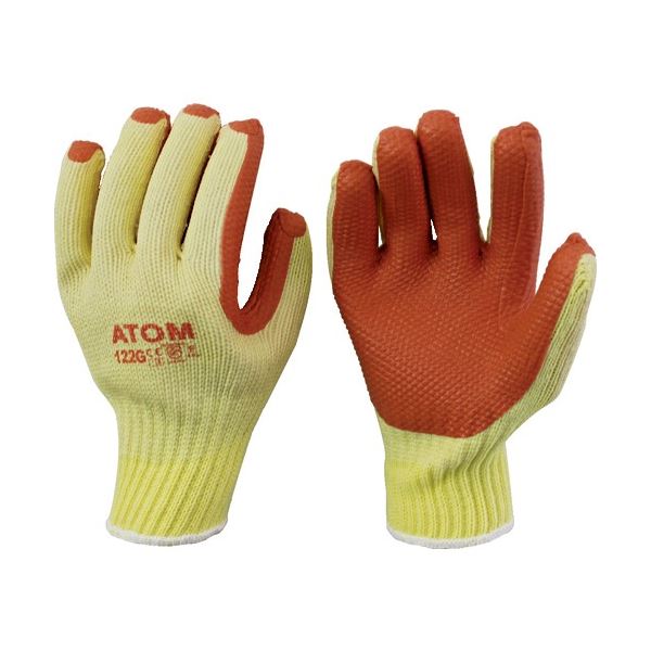 【商品名】 (まとめ) アトム ゴム張りG フリー オレンジ 122G 1双 【×20セット】 【ジャンル・特徴】 厚さ1.25mmのゴムシートを貼った超強力タイプのゴム張り手袋 [ 122G ]