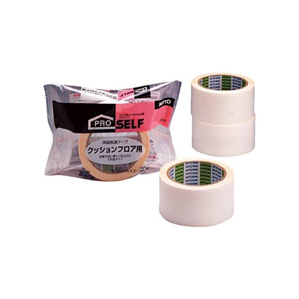 【商品名】 (まとめ) ニトムズ クッションフロア用 両面テープ No.539 50mm×20m J0870 1巻 【×5セット】 【ジャンル・特徴】 薄手タイプで段差ができにくく美しく仕上がります。