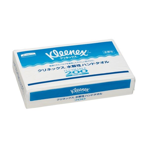 【商品名】 (まとめ) 日本製紙クレシア クリネックス 水解性ハンドタオル200 200枚 1パック 【×30セット】 【ジャンル・特徴】 水にほぐれやすい水解性のハンドタオル。 [ 36400 ]