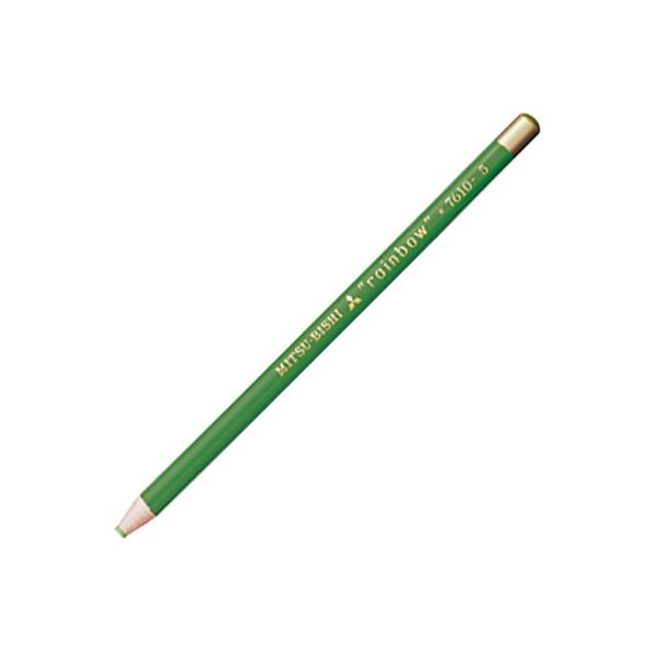 (まとめ) 三菱鉛筆 色鉛筆7610(水性ダーマトグラフ) 黄緑 K7610.5 1ダース(12本) 〔×5セット〕〔代引不可〕