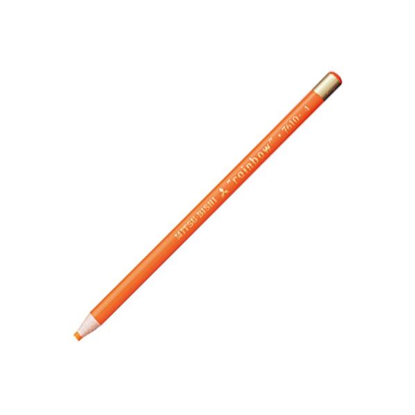 (まとめ) 三菱鉛筆 色鉛筆7610(水性ダーマトグラフ) 橙 K7610.4 1ダース(12本) 〔×5セット〕〔代引不可〕