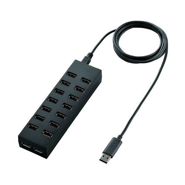 エレコム USBハブ 16ポート ブラック U2H-Z16SBK〔代引不可〕