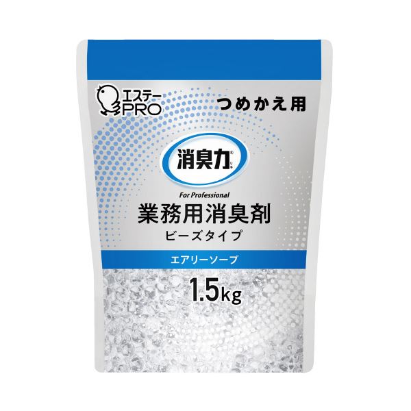 【商品名】 (まとめ) エステー 消臭力 業務用 ビーズ 詰め替え 1.5kg エアリーソープ 【×5セット】