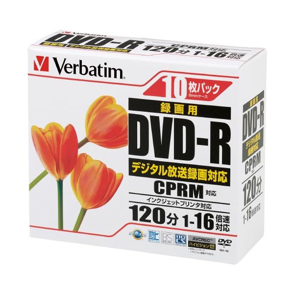 (まとめ) 三菱ケミカルメディア 録画DVDR 10枚 VHR12JPP10 〔×30セット〕〔代引不可〕