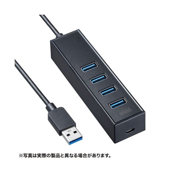 サンワサプライ 磁石付USB3.2Gen1 4ポートハブ USB-3H405BKN〔代引不可〕