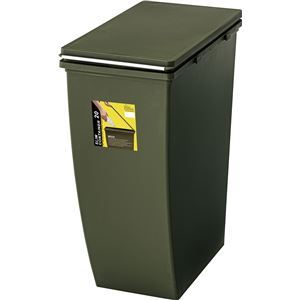 【商品名】 ゴミ箱 ダストボックス 幅20.3×奥行38.4×高さ43cm 20L グリーン 10個セット フタ付き スリムコンテナ キッチン 店舗 【ジャンル・特徴】 ゴミ 箱 ダスト ボックス ご
