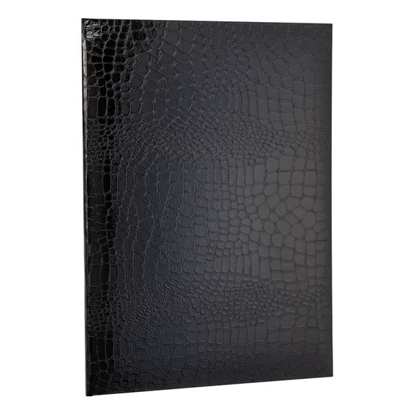 【商品名】 (まとめ) 証書・賞状ファイル A4判/二つ折り 紙製クロス クロコダイルツヤ ブラック FSPT-A4C-D 【×3セット】 【ジャンル・特徴】 透明 コーナー貼付けタイプの証書・賞状フ