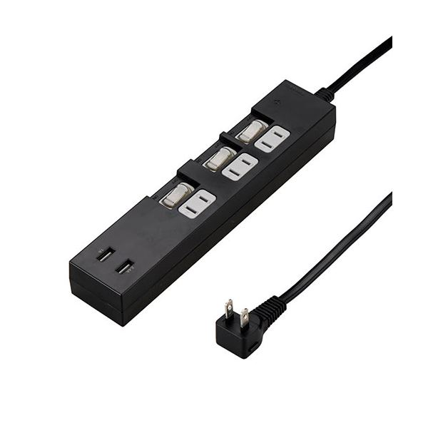 【商品名】 YAZAWA 個別スイッチ付3AC2USB3.4A 2m ブラック Y02KS532BK2U 【ジャンル・特徴】 高出力3.4AタイプのUSBタップです。 [ Y02KS532BK2U ]