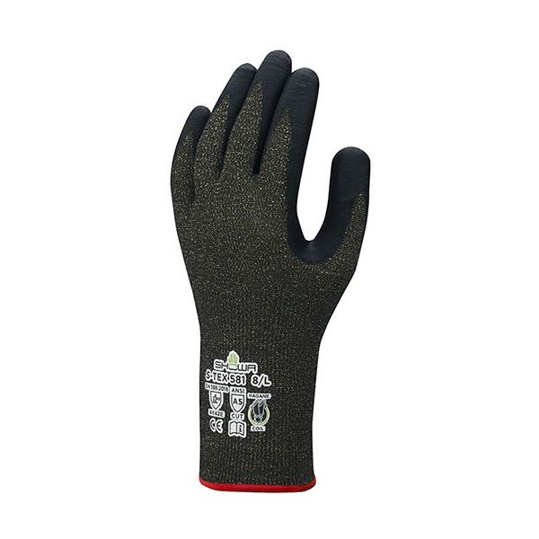 【商品名】 ショーワグローブ 耐切創背抜き手袋S-TEX 581 S ブラック S-TEX 581-S 1双 【ジャンル・特徴】 高い耐切創性と耐摩耗性 [ S-TEX 581-S ]
