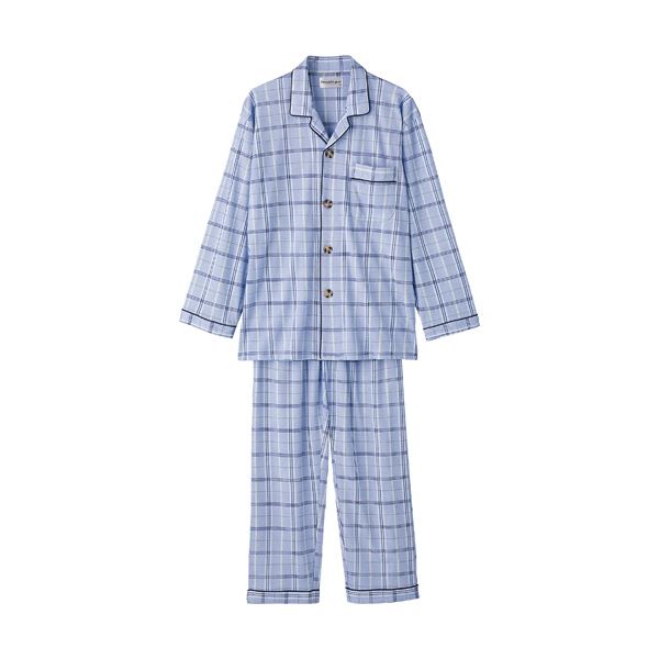 【商品名】 ケアファッション 大きめボタンパジャマ 紳士用 ブルー LLサイズ 89806-03 1着 柄指定不可 【ジャンル・特徴】 ご自身での着脱をらくらくサポートするパジャマ。 [ 89806-