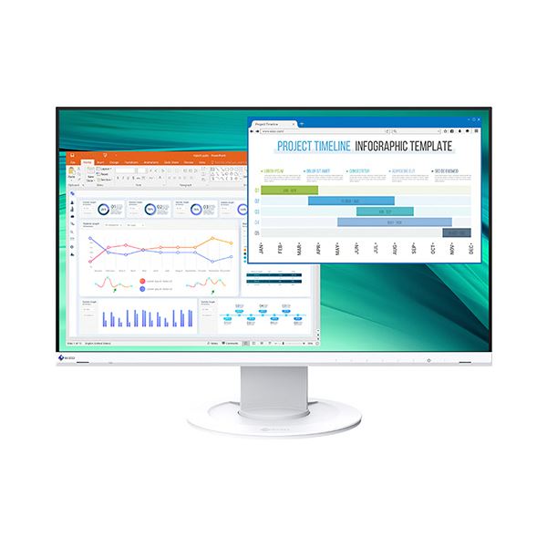 【商品名】 EIZO Flex Scan 23.8型カラー液晶モニター ホワイト EV2460-WT 1台 【ジャンル・特徴】 省スペースかつ広い作業領域 [ EV2460-WT ]