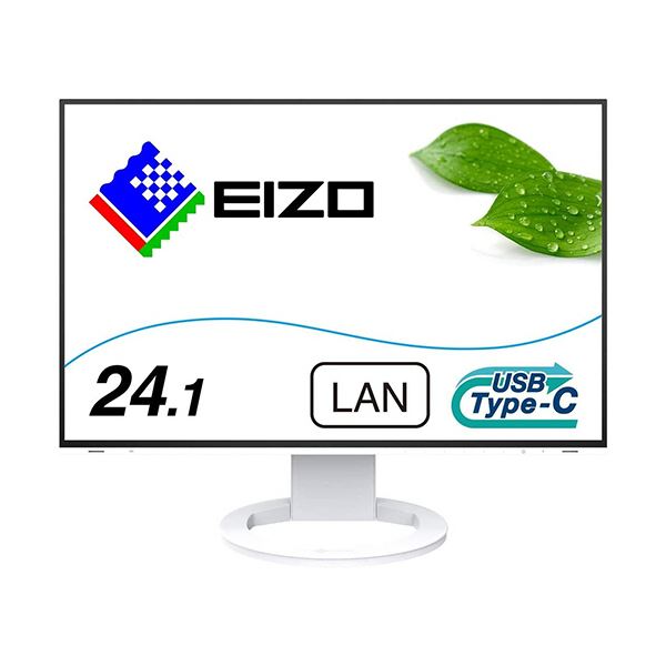 【商品名】 EIZO Flex Scan 24.1型カラー液晶モニター ホワイト EV2495-WT 1台 【ジャンル・特徴】 ケーブル1本、即集中モード。 [ EV2495-WT ]