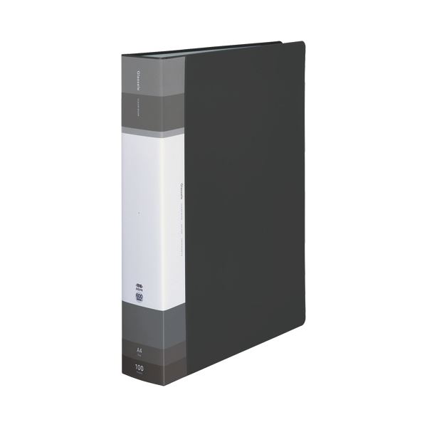 【商品名】 （まとめ）コクヨ クリヤーブック(Glassele) 固定式・背ポケット A4タテ 100ポケット ブラック ラ-GLB100D 1冊【×3セット】 【ジャンル・特徴】 【固定式】収容量に