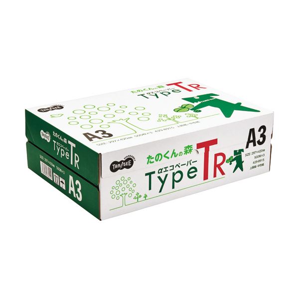 【商品名】 TANOSEE αエコペーパータイプTR【たのくんの森】 A3 1箱(1500枚：500枚×3冊) 【ジャンル・特徴】 タイプTRを限定発売! [ AETR-A3-T ]