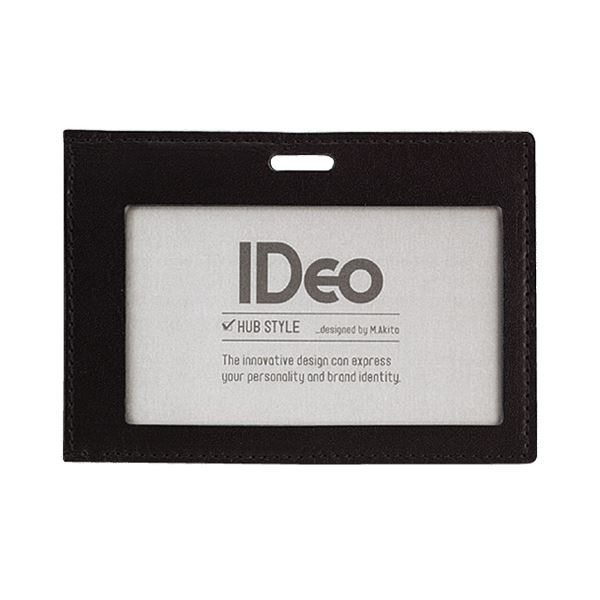 【商品名】 （まとめ）コクヨ ネームカードケース(IDeo HUBSTYLE) 革製 名刺・IDカード用 ヨコ型 黒 NM-CK195D 1枚【×5セット】 【ジャンル・特徴】 上質感ある革製カードケ