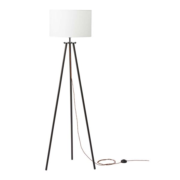 【商品名】 スタンドライト 照明器具 約幅50×奥行46×高さ151cm ブラック スチール アルミ 電球付(LHB-91) 組立品 リビング ダイニング 【ジャンル・特徴】 照明器具 インテリア照明