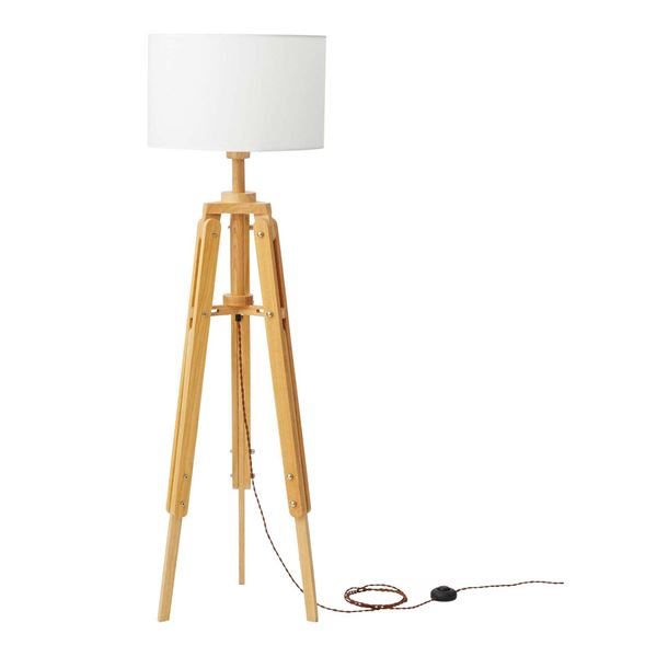 【商品名】 スタンドライト 照明器具 約幅44×奥行47×高さ130〜160cm ナチュラル 電球付(LHB-91) 組立品 リビング ダイニング 【ジャンル・特徴】 照明器具 インテリア照明 スタン