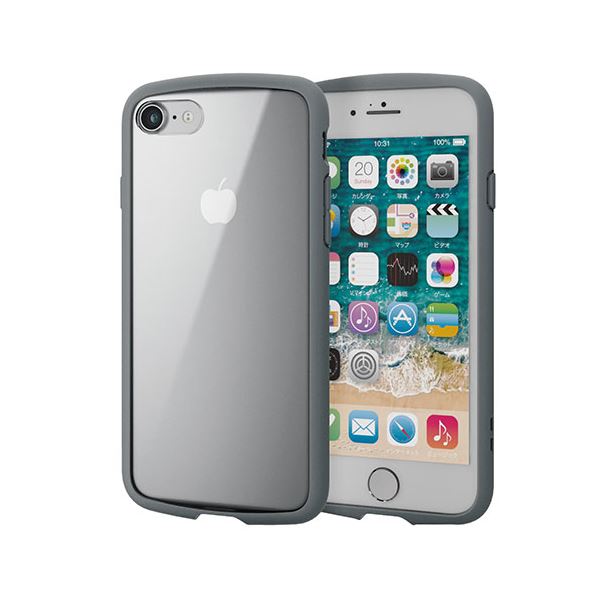 エレコム iPhone SE 第3世代 ハイブリッドケース TOUGH SLIM LITE フレームカラー グレー PM-A22STSLFCGY〔代引不可〕