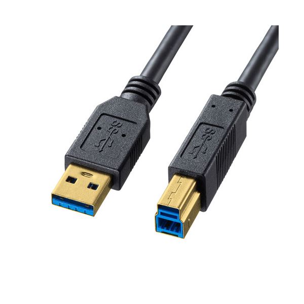 【商品名】 【5個セット】 サンワサプライ USB3.0ケーブル 2m KU30-20BKKX5 【ジャンル・特徴】 USB3.0ケーブル 認証取得品 黒 2m(Aコネクタ-Bコネクタ) [ KU30
