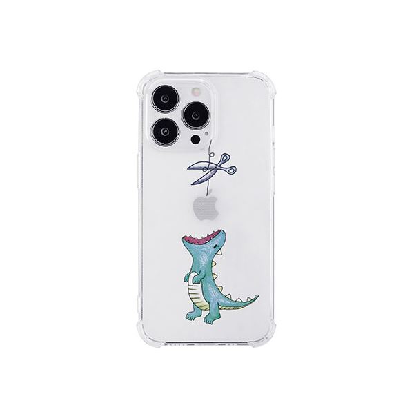 【商品名】 AKAN ソフトタフケース for i Phone 14 Pro はらぺこザウルス グリーン 背面カバー型 AK23525i14P 【ジャンル・特徴】 アップルロゴを活かすデザイン/四隅の