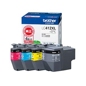 【商品名】 ブラザー工業 【ブラザー純正】インクカートリッジ 4色パック(大容量)対応型番:MFC-J7300CDW、MFC-J7100CDW他 LC412XL-4PK [ LC412XL-4PK ]