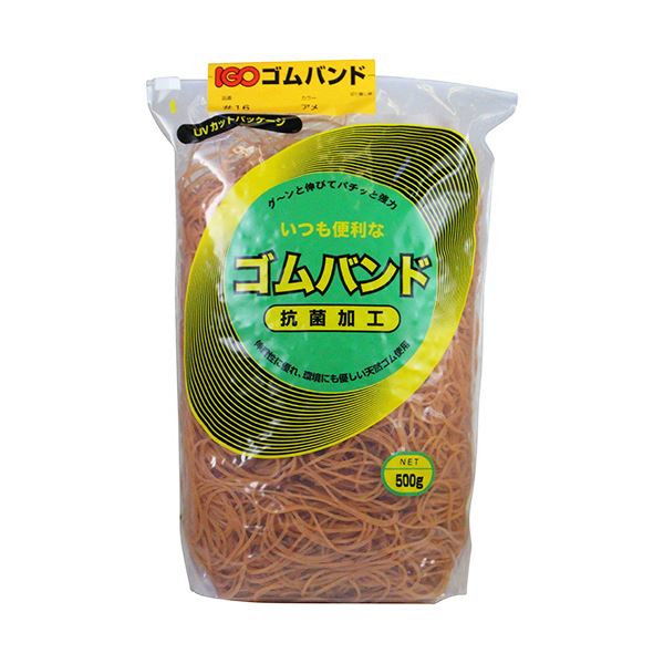 【商品名】 （まとめ）アイジーオー ゴムバンド #16 アメ色500g #16-A-M 1袋【×3セット】 【ジャンル・特徴】 管理がしやすいスライダーチャックタイプ [ #16-A-M ]