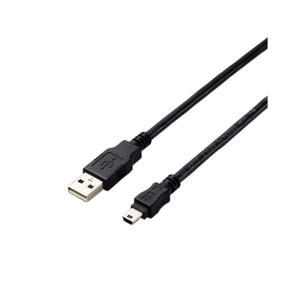 エレコム USB2.0A-miniBケーブル 5.0m RoHS指令準拠（10物質） U2C-AM50BK/ID 1本〔代引不可〕