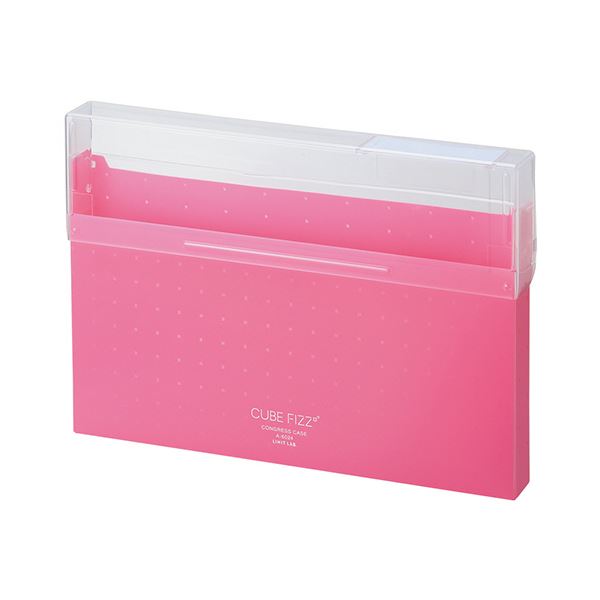 【商品名】 （まとめ）リヒトラブ CUBE FIZZコングレスケース A4 ピンク A-6024-12 1個【×3セット】 【ジャンル・特徴】 大きく開いて取り出しやすいファイルケース [ A-602