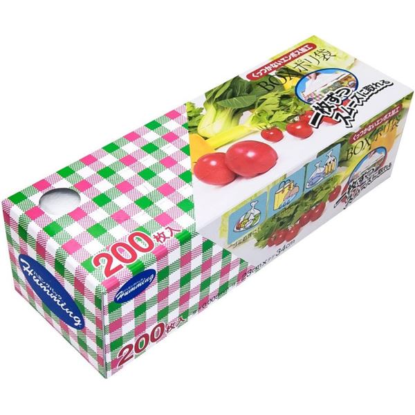 【商品名】 〔5個セット〕 BOX ポリ袋 食品保存袋 約23×34cm 200枚入 エンボス加工 ハミングパック キッチン用品 台所用品 備品 【ジャンル・特徴】 ポリ 袋 ゴミ 袋 ごみ袋 ビニー