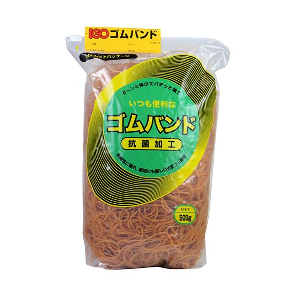 【商品名】 (まとめ）アイジーオー ゴムバンド #18 アメ色500g #18-A-M 1袋【×5セット】 【ジャンル・特徴】 管理がしやすいスライダーチャックタイプ [ #18-A-M ]
