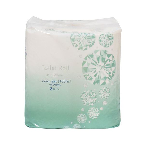 【商品名】 (まとめ）TANOSEE トイレットペーパーピュアホワイト シングル 芯あり 100m 1パック（8ロール）【×5セット】 [ TS1008S ]