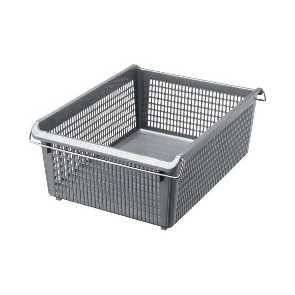 【商品名】 (まとめ）伊藤忠リーテイルリンクスタックトレーメタルハンドル付 深型小 グレー STA4D 1個【×15セット】 【ジャンル・特徴】 書類や小物の整理整頓、様々な用途で使えるスタックトレー