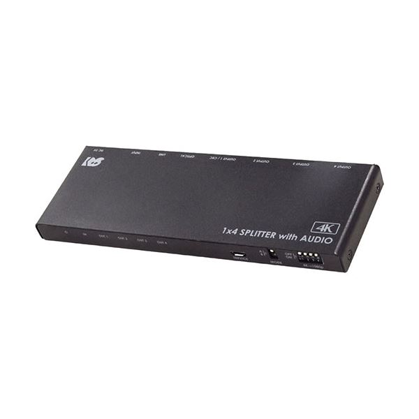 ラトックシステム 4K60Hz/ダウンスケール対応 外部音声出力付 HDMI分配器(1入力4出力) RS-HDSP4PA-4K
