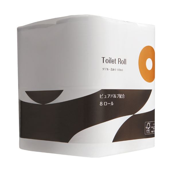 【商品名】 TANOSEE トイレットペーパーパルプブレンド ダブル 芯あり 40m 1セット(96ロール:8ロール×12パック) [ TS908PW ]