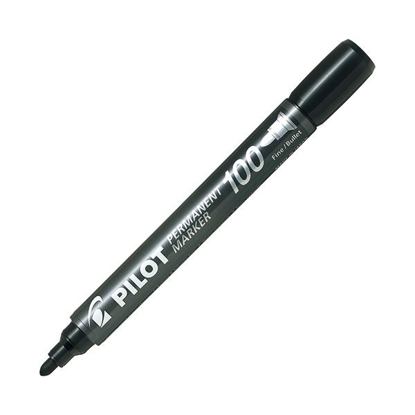 【商品名】 （まとめ） パイロット 油性マーカーパーマネントマーカー100 中字・丸芯 黒 MPM-10F-B 1セット（10本） 【×10セット】 【ジャンル・特徴】 キャップをしなくても24時間書