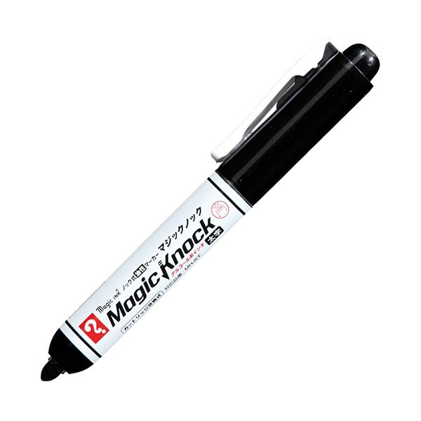 【商品名】 （まとめ） 寺西化学 ノック式油性マーカーマジックノック 太字 黒 MKFP-T1 1セット（10本） 【×5セット】 【ジャンル・特徴】 素早く使えるノック式!キャップの開け閉めなしで使