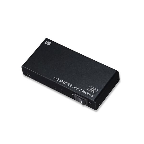 ラトックシステム 4K60Hz対応 1入力2出力 HDMI分配器(動作モード機能付) RS-HDSP2M-4K〔代引不可〕