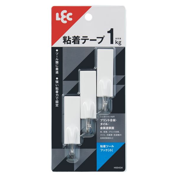 【商品名】 【5個セット】 レック 粘着 ツールフック 小 3個入 H00434 【ジャンル・特徴】 フック 粘着