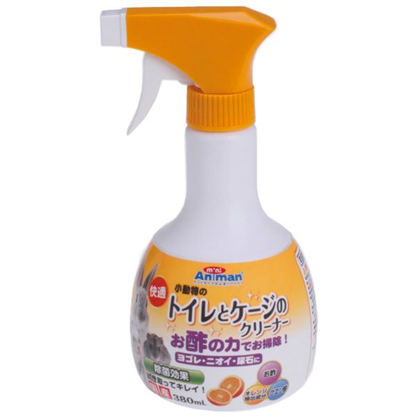 【商品名】 （まとめ）ドギーマンハヤシ 快適 トイレとケージのクリーナー 380ml （小動物用品） 【×5セット】 【ジャンル・特徴】 お酢の力でしっかりお掃除！