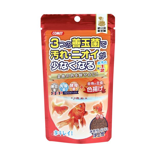 【商品名】 （まとめ）金魚の主食 納豆菌 色揚げ 小粒 90g 金魚用フード 【×10セット】 【ジャンル・特徴】 金魚の色を鮮やかに！