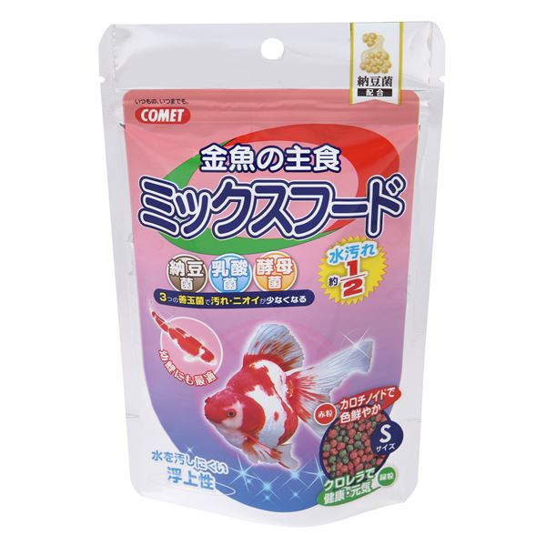 【商品名】 （まとめ）金魚の主食ミックスフード納豆菌 90g 金魚用フード 【×10セット】