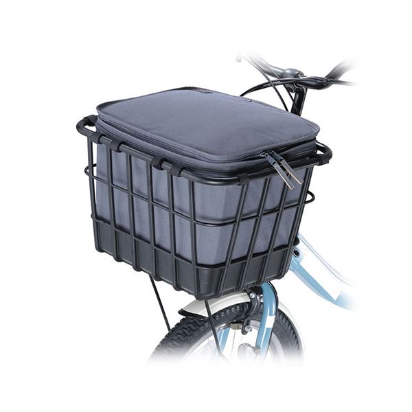 【商品名】 川住製作所 自転車用インナーカバー プレミアム 2段式・フロントタイプ ダークグレー KW-850DG 8129353 【ジャンル・特徴】 バスケットのデザインを損なわないインナータイプ前