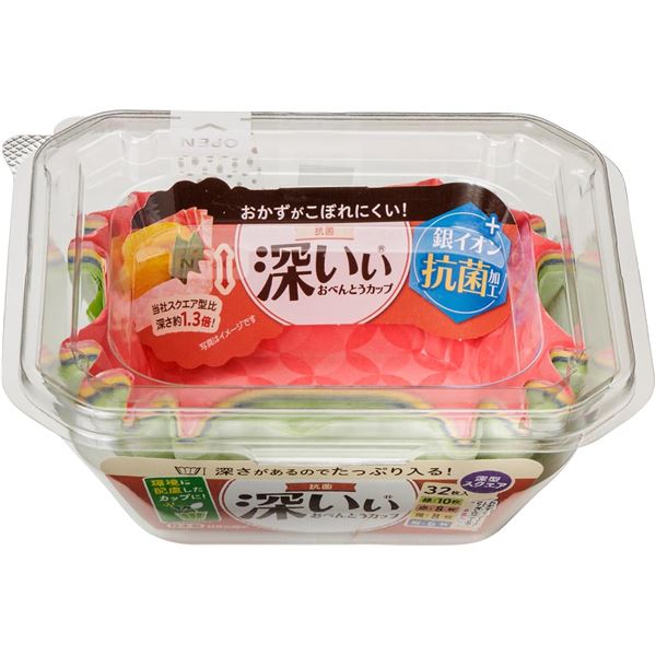 【商品名】 【10個セット】 東洋アルミエコー 抗菌深いぃおべんとうカップ 深型スクエア 4色 32枚 1870 【ジャンル・特徴】 日本製 おかずカップ 小分け 抗菌加工
