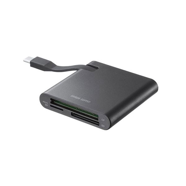 【商品名】 サンワサプライ SD4.0 UHS-II 対応 Type-C カードリーダー ADR-3TCML41BK [ ADR-3TCML41BK ]