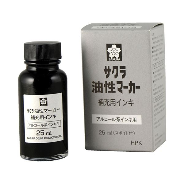 【商品名】 （まとめ） サクラクレパス油性マーカー補充用インキ 25ml くろ HPK#49 1個 【×5セット】